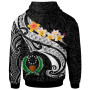 Pohnpei Hoodie - Pohnpei Seal Polynesian Patterns Plumeria (Black)