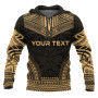 Vanuatu Polynesian Chief Custom Personalised Hoodie - Gold Version