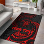 Niue Polynesian Custom Personalised Area Rug - Red Tribal Wave Polynesian 1