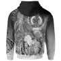 Vanuatu Hoodie - Humpback Whale with Tropical Flowers (White)