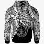 Palau Polynesian Custom Personalised Hoodie - Tribal Wave Tattoo White