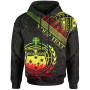 Samoa Custom Personalised Hoodie - Polynesian Patterns With Coat of rms Reggae Color