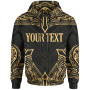 Tonga Custom Personalised Hoodie - Coat Of Arms With Patterns Gold Color