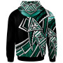 Tonga Hoodie - Tribal Flower Special Pattern Green Color