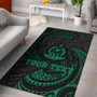 Vanuatu Polynesian Custom Personalised Area Rug - Green Tribal Wave Polynesian 1