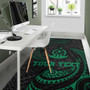 Vanuatu Polynesian Custom Personalised Area Rug - Green Tribal Wave Polynesian 5