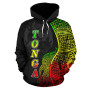 Tonga Polynesian Hoodie Coconut Tree Reggae