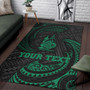 New Caledonia Polynesian Custom Personalised Area Rug - Green Tribal Wave Polynesian 4