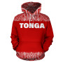 Tonga All Over Hoodie - Polynesian Red And White