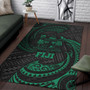 Fiji Polynesian Area Rug - Green Tribal Wave Polynesian 4