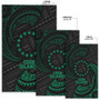 Cook Islands Polynesian Area Rug - Green Tribal Wave Polynesian 2