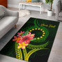 Cook Islands Polynesian Custom Personalised Area Rug - Floral With Seal Flag Color Polynesian 1