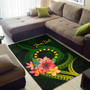 Cook Islands Polynesian Custom Personalised Area Rug - Floral With Seal Flag Color Polynesian 2