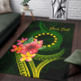 Cook Islands Polynesian Custom Personalised Area Rug - Floral With Seal Flag Color Polynesian 3