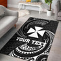 Wallis And Futuna Polynesian Custom Personalised Area Rug - White Tribal Wave Polynesian 1