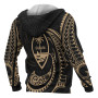 Guam Polynesian Hoodie - Gold Tribal Wave