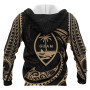 Guam Polynesian Hoodie - Gold Tribal Wave