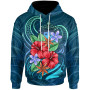 Samoa Hoodie - Blue Pattern With Tropical Flowers