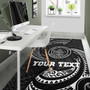 Palau Polynesian Custom Personalised Area Rug - White Tribal Wave Polynesian 2