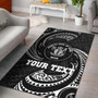 Niue Polynesian Custom Personalised Area Rug - White Tribal Wave Polynesian 1