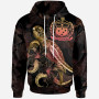 Samoa Polynesian Hoodie - Turtle With Blooming Hibiscus Gold