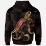 Samoa Polynesian Hoodie - Turtle With Blooming Hibiscus Gold