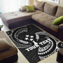 Kosrae Micronesia Custom Personalised Area Rug - White Tribal Wave Polynesian 6