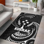 Kosrae Micronesia Area Rug - White Tribal Wave Polynesian 1