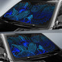 Palau Auto Sun Shades Turtle Hibiscus Blue