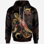 Tuvalu Custom Personalized Polynesian Hoodie - Turtle With Blooming Hibiscus Gold
