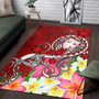 Fiji Area Rug - Turtle Plumeria (Red) Polynesian 6