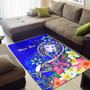 Fiji Custom Personalised Area Rug - Turtle Plumeria (Blue) Polynesian 2