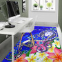 Fiji Custom Personalised Area Rug - Turtle Plumeria (Blue) Polynesian 4