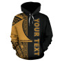 Tokelau Polynesian All Over Custom Personalised Hoodie - Gold Line