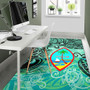 Guam Area Rug - Vintage Floral Pattern Green Color Polynesian 4