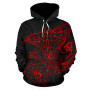 American Samoa Polynesian Hoodie - Red Turtle Shark Manta