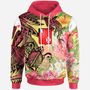 Wallis And Futuna Hoodie - Flowers Tropical With Sea Animals