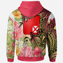 Wallis And Futuna Hoodie - Flowers Tropical With Sea Animals