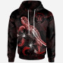 Niue Polynesian Hoodie - Turtle With Blooming Hibiscus Red