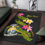 Nauru Polynesian Custom Personalised Area Rug - Plumeria Tribal Polynesian 3