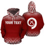 Vanuatu Polynesian Personalised Custom Hoodie - Red Fog