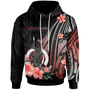 Vanuatu Hoodie - Red Polynesian Hibiscus Pattern Style