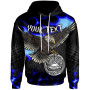 American Samoa Polynesian Custom Personalised Hoodie -  Eagle With Flame Blue