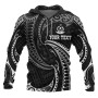 Vanuatu Polynesian Custom Personalised Hoodie - White Tribal Wave