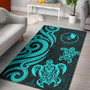 Yap Area Rug - Turquoise Tentacle Turtle Polynesian 1