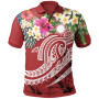 Marshall Islands Polynesian Polo Shirt - Summer Plumeria (Red) 1