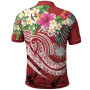 Marshall Islands Polynesian Polo Shirt - Summer Plumeria (Red) 2