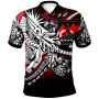 Vanuatu Polo Shirt - Tribal Jungle Red Pattern 1