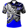 Northern Mariana Islands Polo Shirt - Tribal Jungle Blue Pattern 1