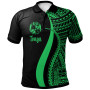 Tonga Polo Shirt Green - Polynesian Tentacle Tribal Pattern 1